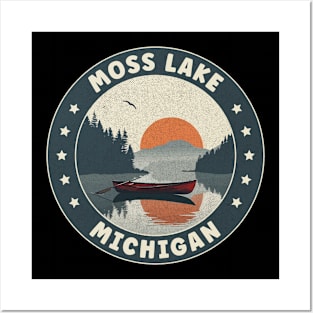 Moss Lake Michigan Sunset Posters and Art